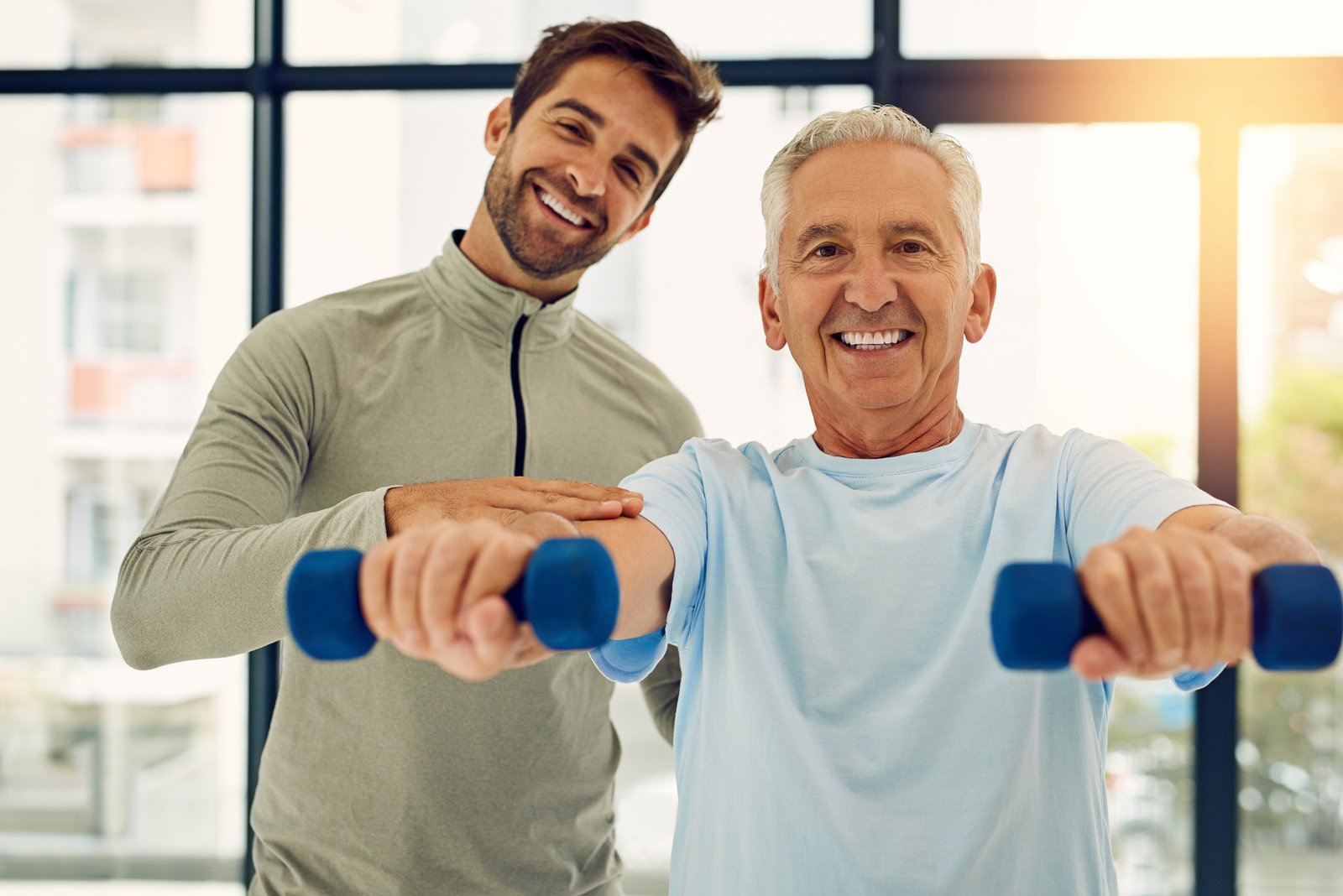 Patient receiving guided physical therapy care